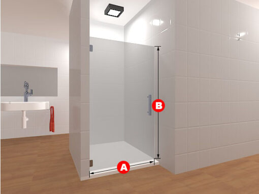 Single Glass Shower Door Layout 2