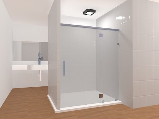 Inline Frameless Glass Shower Layout 11