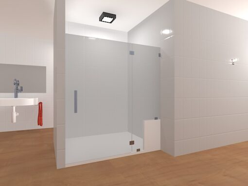 Inline Frameless Glass Shower Layout 12