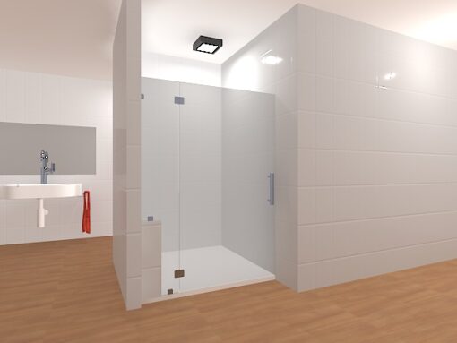 Inline Frameless Glass Shower Layout 13