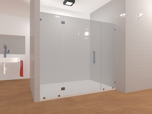 Inline Frameless Glass Shower Layout 14