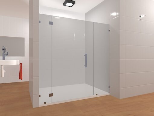 Inline Frameless Glass Shower Layout 15