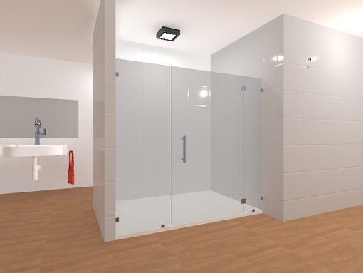 Inline Frameless Glass Shower Layout 17