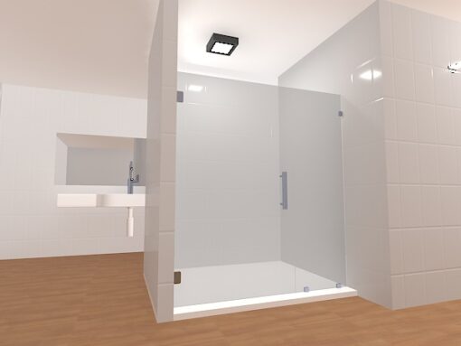 Inline Frameless Glass Shower Layout 02