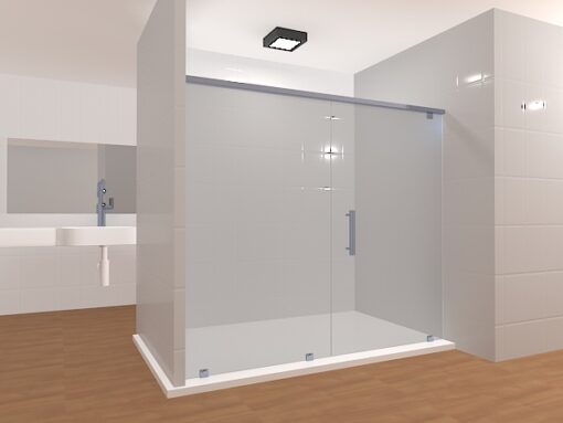 Inline Frameless Glass Shower Layout 08