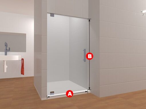 Single Glass Shower Door Layout 3