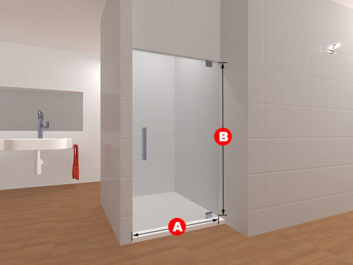 Single Glass Shower Door Layout 4