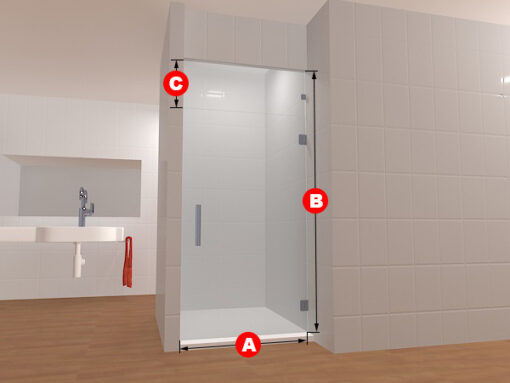 Single Glass Shower Door Layout 6