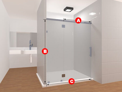 Inline Frameless Glass Shower Layout 10 - Image 2