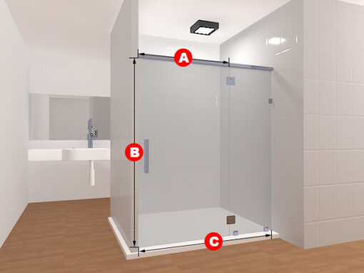 Inline Frameless Glass Shower Layout 11 - Image 2