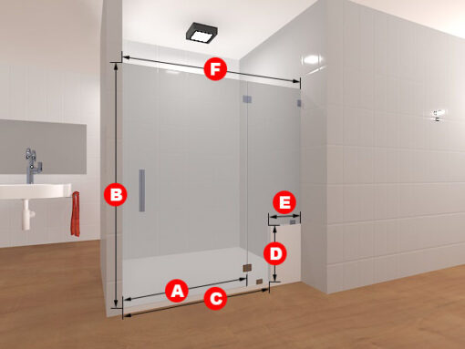 Inline Frameless Glass Shower Layout 12 - Image 2