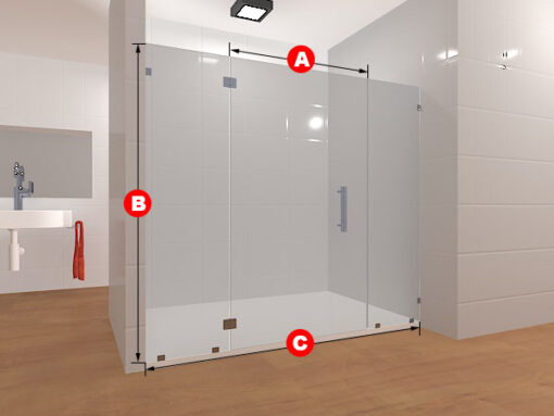 Inline Frameless Glass Shower Layout 14 - Image 2