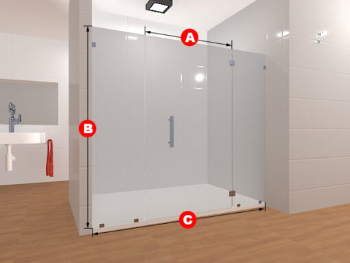 Inline Frameless Glass Shower Layout 16 - Image 2