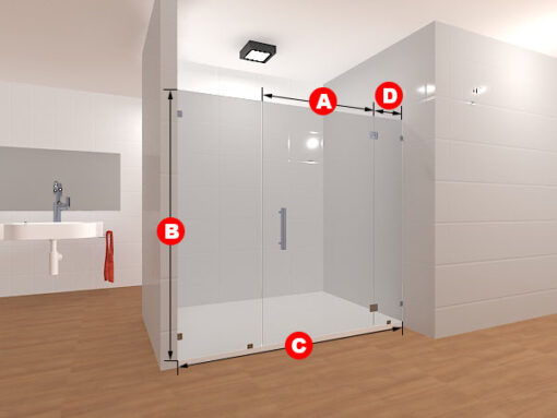 Inline Frameless Glass Shower Layout 17 - Image 2