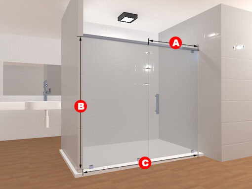 Inline Frameless Glass Shower Layout 08 - Image 2