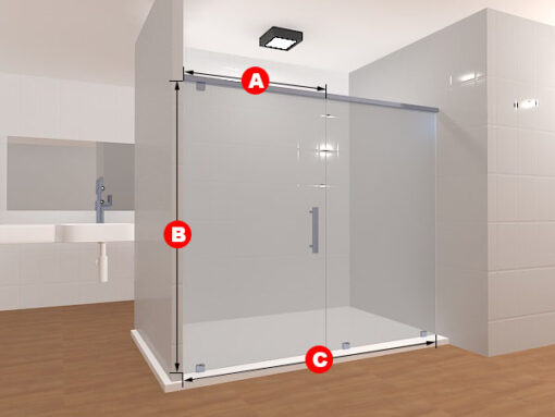 Inline Frameless Glass Shower Layout 09 - Image 2