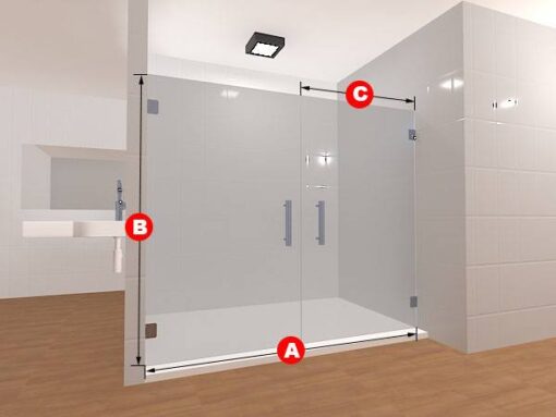 Inline Frameless Glass Shower Layout 07 - Image 2