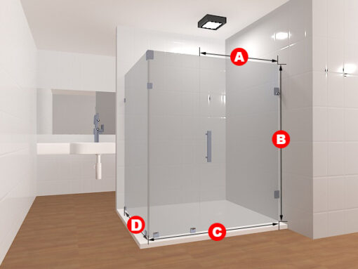 90 Degree Frameless Glass Shower Layout 1 - Image 2