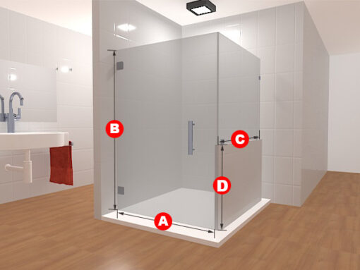 90 Degree Frameless Glass Shower Layout 6 - Image 2