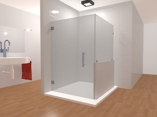 90 Degree Frameless Glass Shower Layout 6