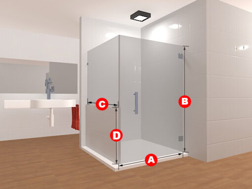 90 Degree Frameless Glass Shower Layout 7 - Image 2