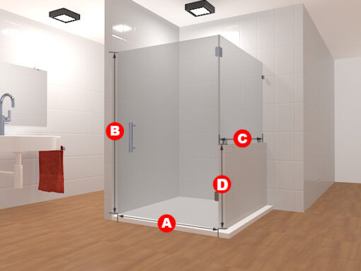 90 Degree Frameless Glass Shower Layout 8 - Image 2