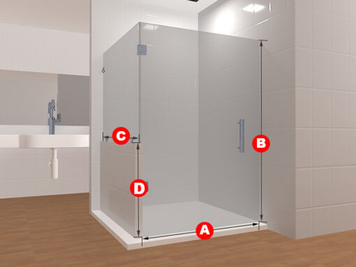 90 Degree Frameless Glass Shower Layout 9 - Image 2