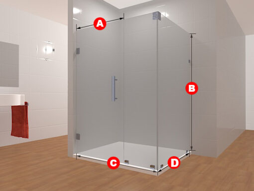 90 Degree Frameless Glass Shower Layout 2 - Image 2