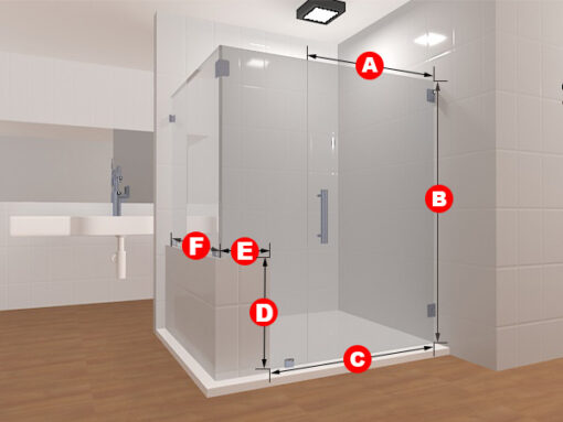 90 Degree Frameless Glass Shower Layout 3 - Image 2