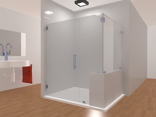 90 Degree Frameless Glass Shower Layout 4