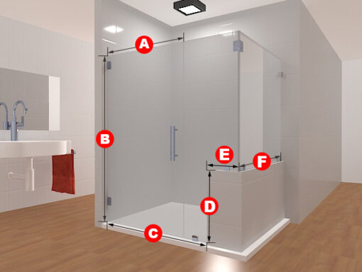 90 Degree Frameless Glass Shower Layout 4 - Image 2