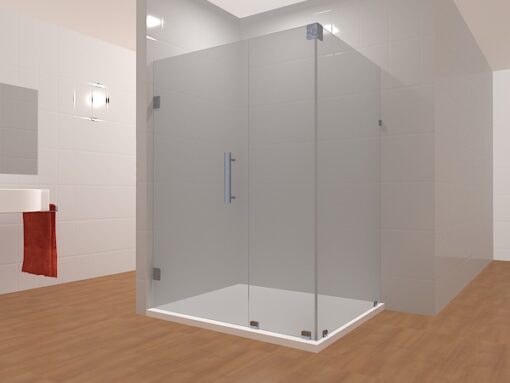 90 Degree Frameless Glass Shower Layout 2