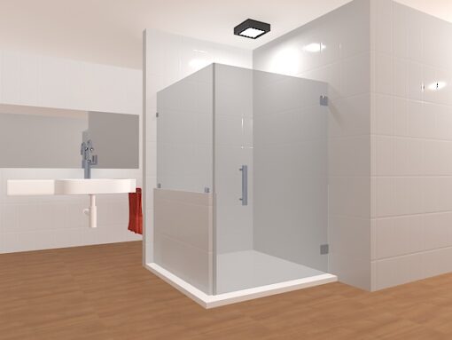 90 Degree Frameless Glass Shower Layout 7