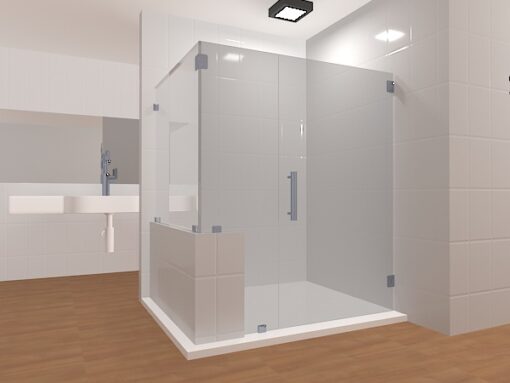 90 Degree Frameless Glass Shower Layout 3