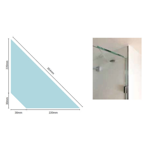 250mm Glass Shower Shelf