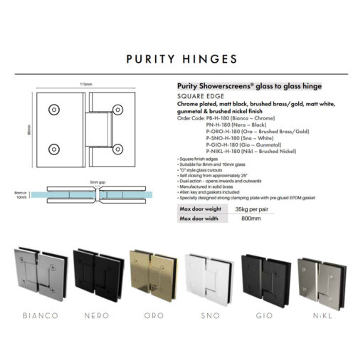 180 Degree Glass To Glass Hinge - Image 2