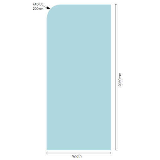 10mm Shower Radius Corner Return Panels