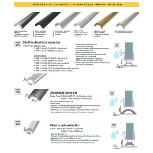 Slimline Aluminium Water Bar 2000mm - Image 2