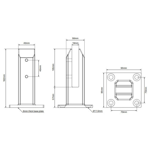 Madrid Square Spigot with Base Plate & Cover - Image 2