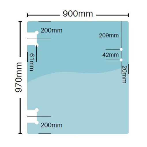 Polaris 12mm Balustrade Gate 970mm(H) x 900mm(W)