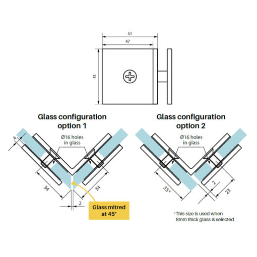 Glass to Glass 90 Degree Bracket - Image 2