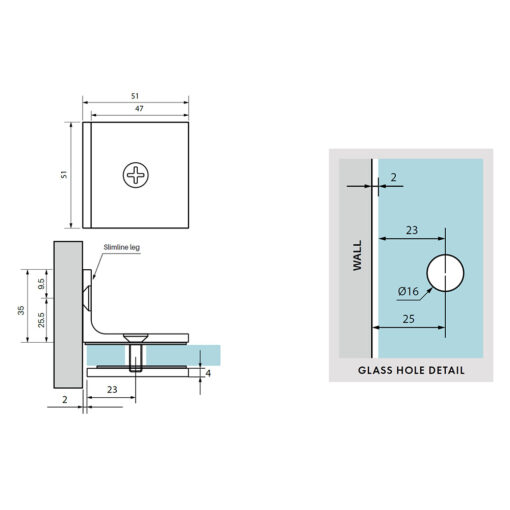 Square Offset Wall Bracket - Image 2