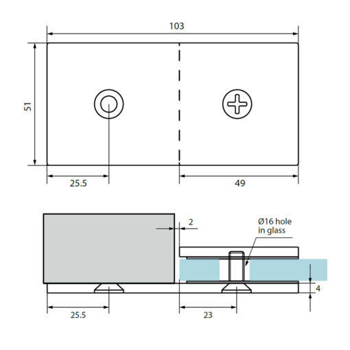 Square Inline Offset Wall Bracket Mechanical - Image 2