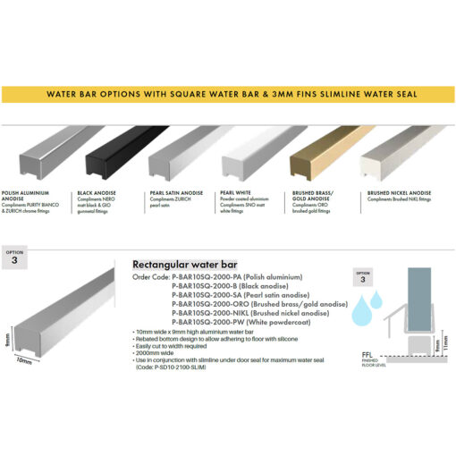 Rectangular Water Bar 2000mm - Image 2