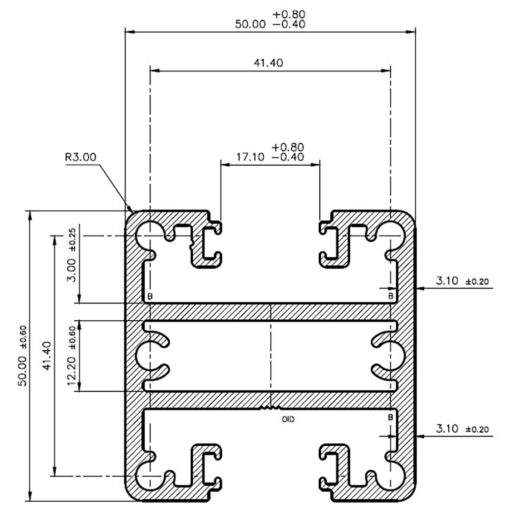 Australis 50×50 2-Way Post With Base Plate 2000mm - Image 2