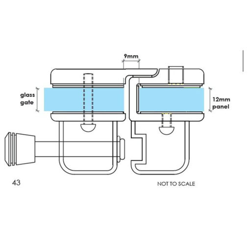 Master Range Glass To Glass 180-Degree Full Stainless Latch - Image 2