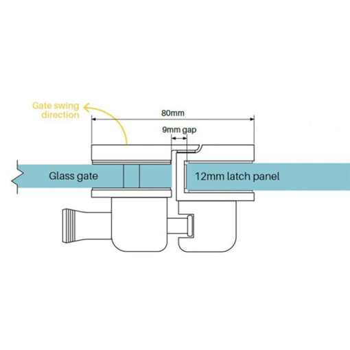 Master Range Glass To Glass 180-Degree Side-Pull Latch - Image 2