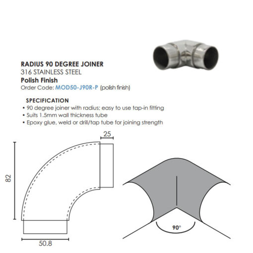 Modular 50mm Round Arc-Corner Joiner - Image 2