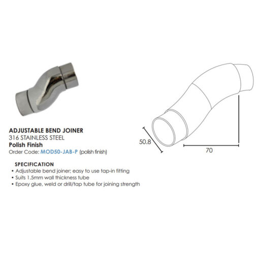 Modular 50mm Round Adjustable Bend Joiner