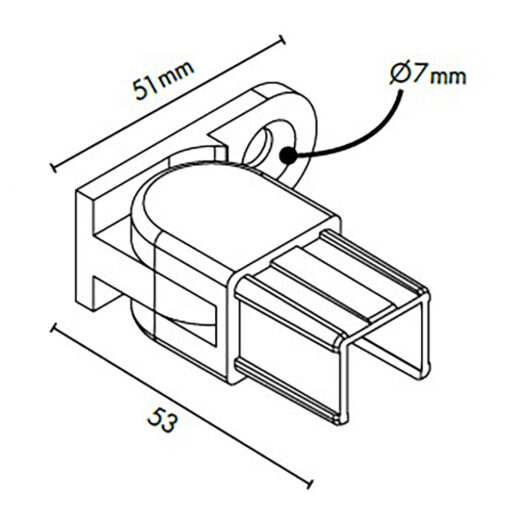 Summit Nanorail 25x21mm Wall Plate Horizontal Adjustable Right - Image 2